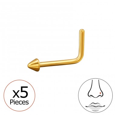 Goldenes Dreieck Nasenpiercing 2mm, (20 G) 5 Stück - Titan Titanium Nose Jewelry A4S47754