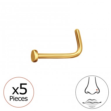 5 Stk. Golden rund 2 mm (20 G) - Titan Titanium Nose Jewelry A4S47756