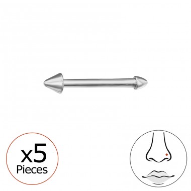 Con 2 mm (20 G) - 5 bucati - Titan Titanium Nose Jewelry A4S47766