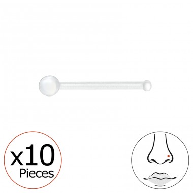 10 pcs Ball Nose piercing 0,8 mm,  - Plastic Titanium Nose Jewelry A4S47783